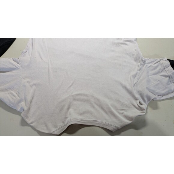 Destruction Shirt L Gray with Waffle Knit Long Black Sleeves Y2K Gothic Grunge - Picture 7 of 7